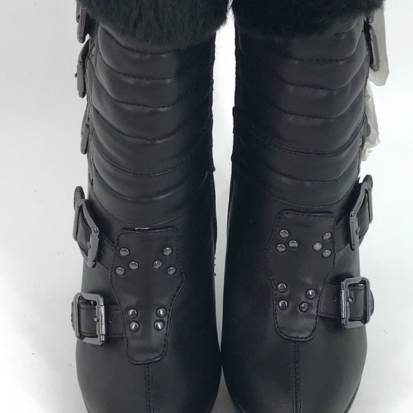 𝅺COPY - SHOE DAZZLE MAE BLACK PLATFORM ANKLE BOOTS SZ 6.5 NEW - Picture 4 of 9